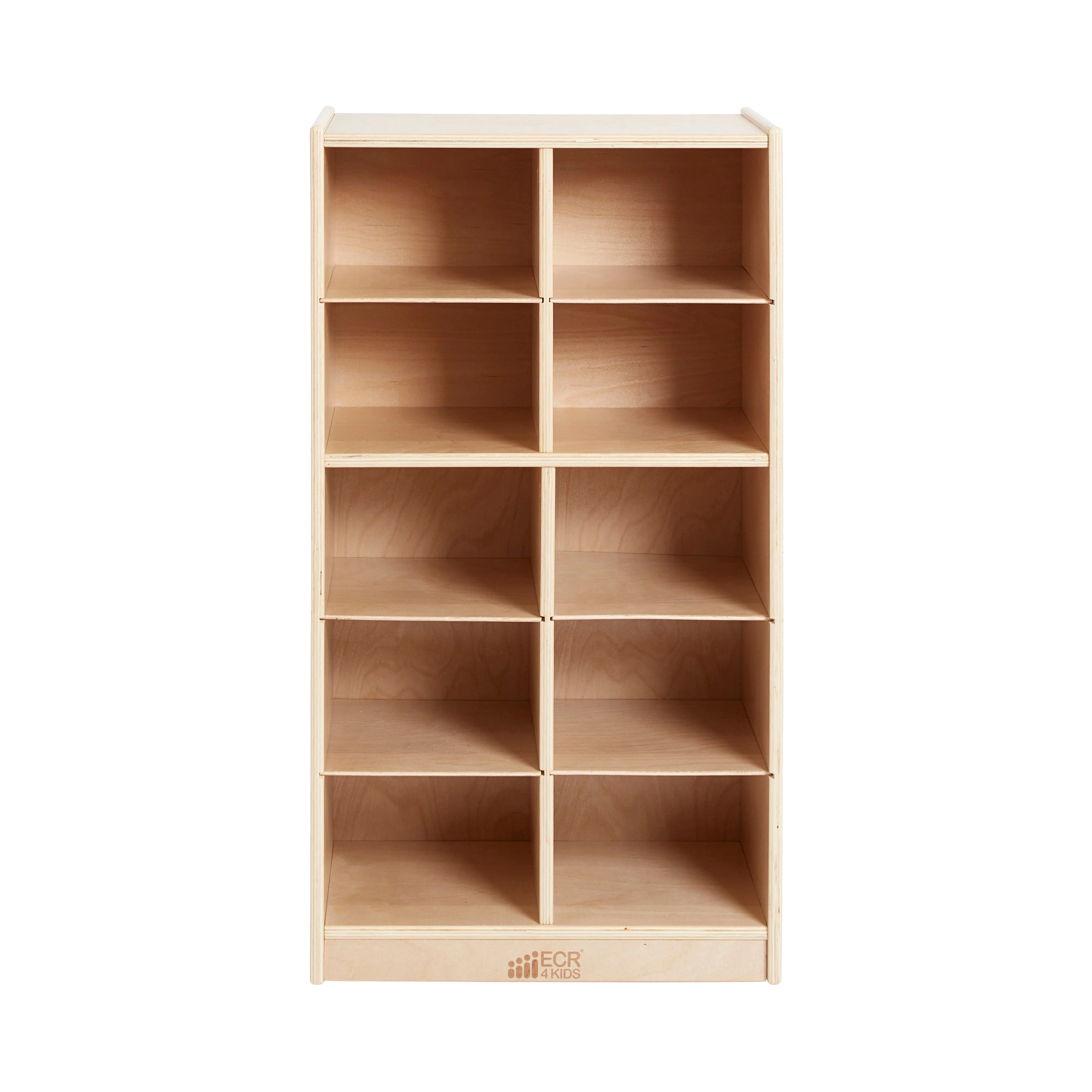 10 Cubby Mobile Tray Cabinet with 10 Scoop Front Storage Bins