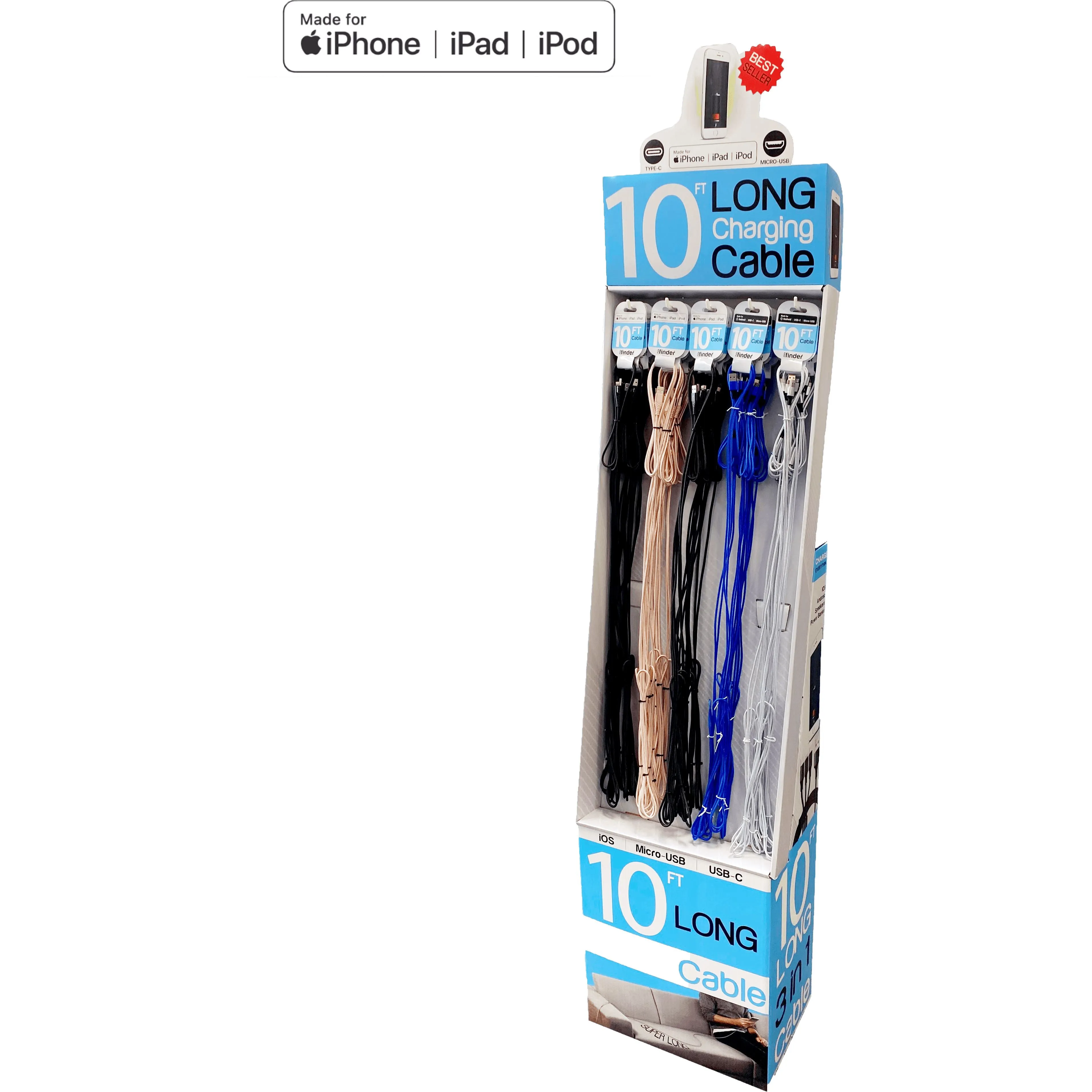 10 Foot MFI IDevice Cable (Made for iPhone) - Pack of 12