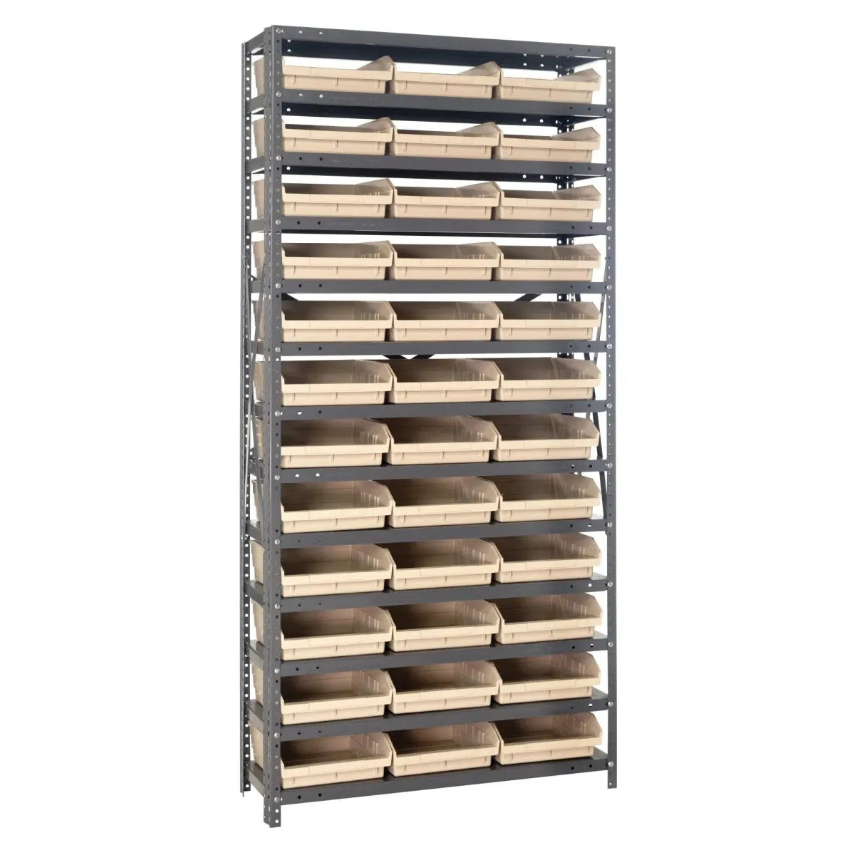 1275-109 | 12" x 36" x 75" Shelving Unit with 36 Bins
