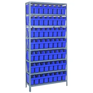 1275-SB801 | 12" x 36" x 75" Shelving Unit with 56 Bins