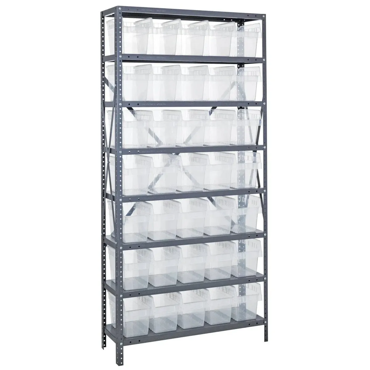 1275-SB802 | 12" x 36" x 75" Shelving Unit with 35 Bins