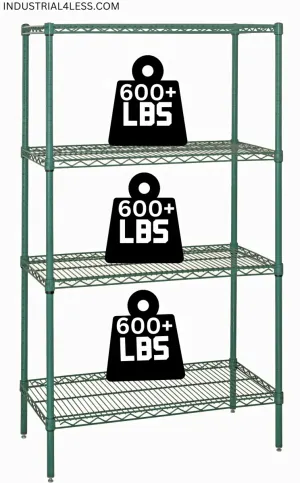 1842G | 18" x 42" Green Epoxy Shelving Unit