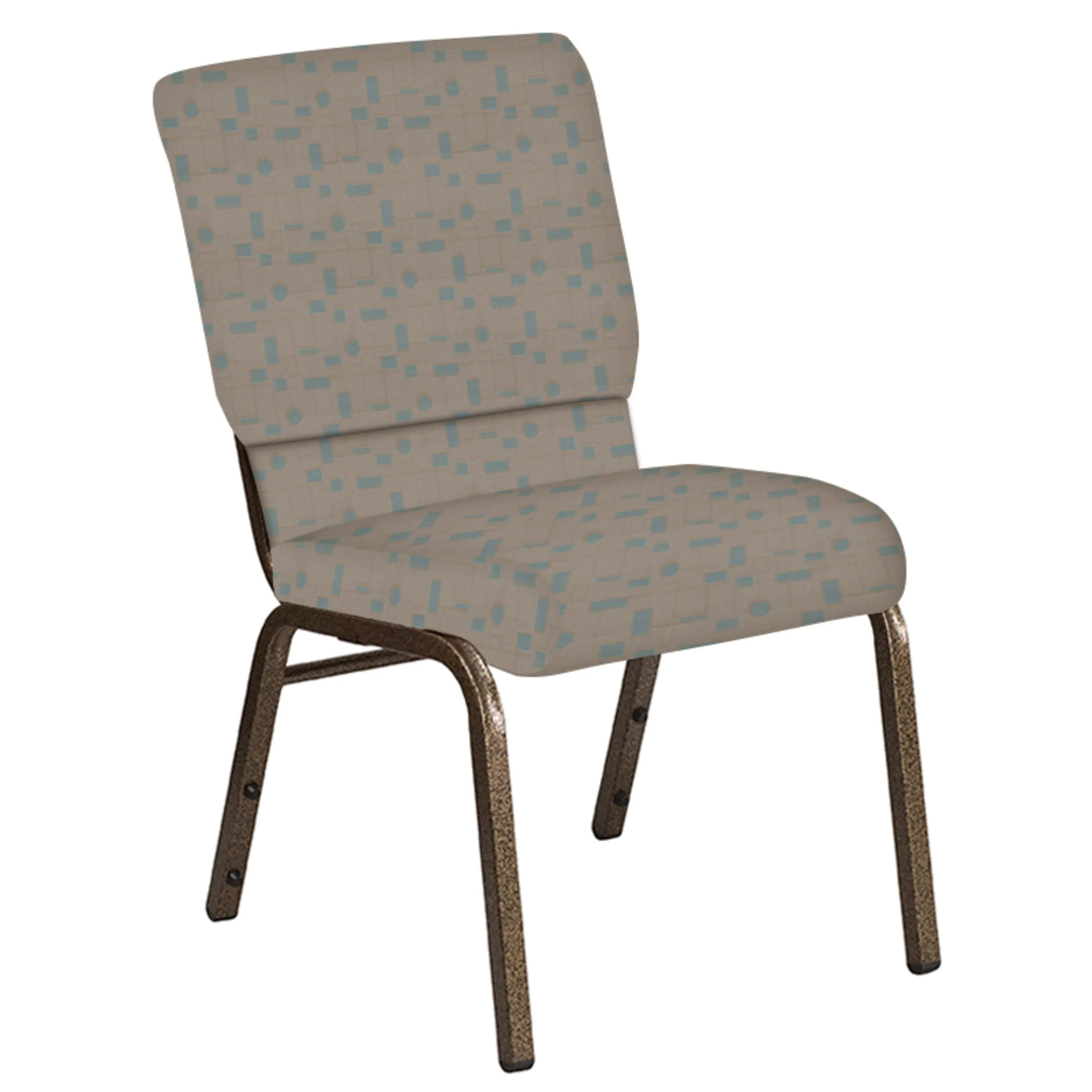 18.5''W Church Chair in Circuit Fabric - Gold Vein Frame