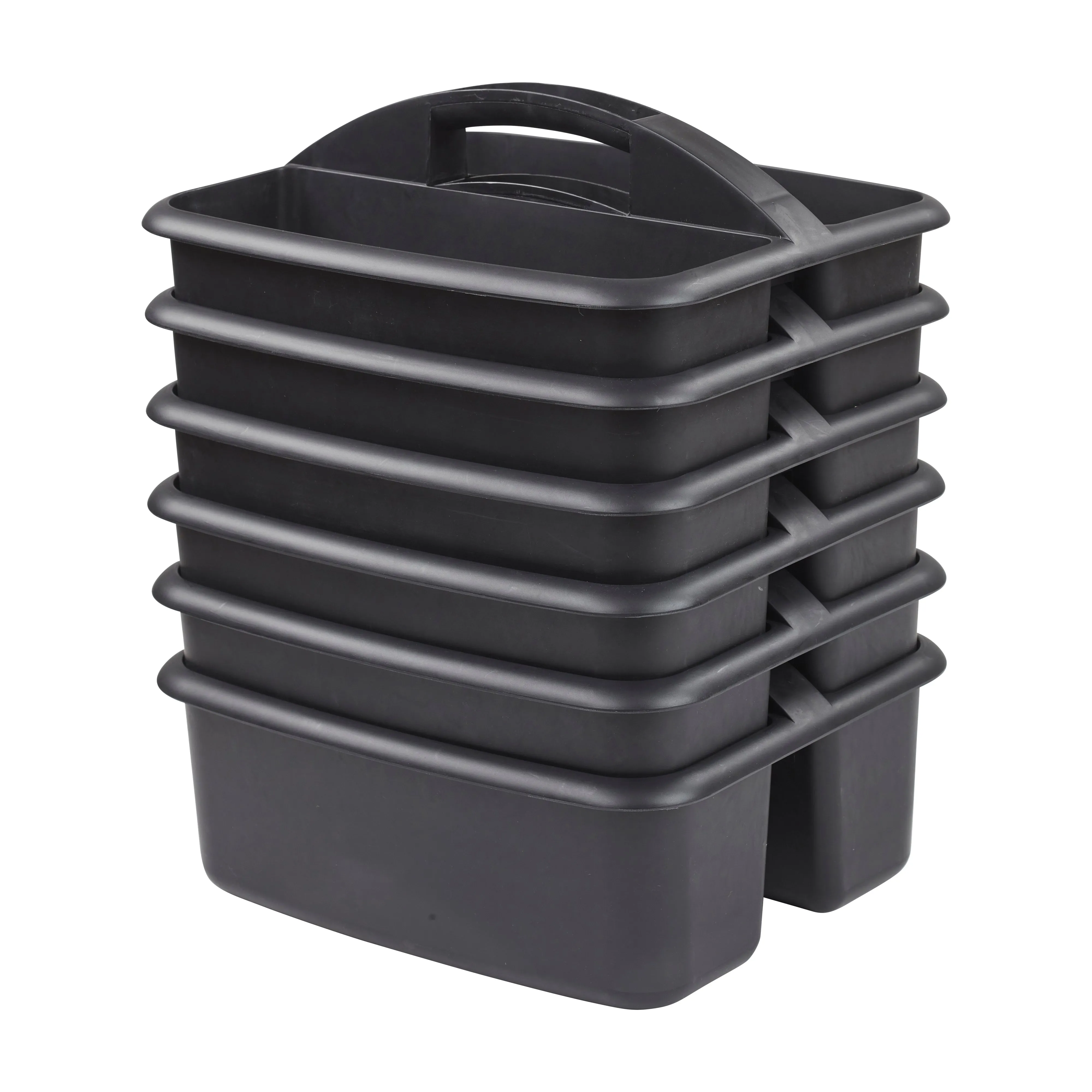 2-Compartment Storage Caddy, Large, Supply Organizer, 6-Pack