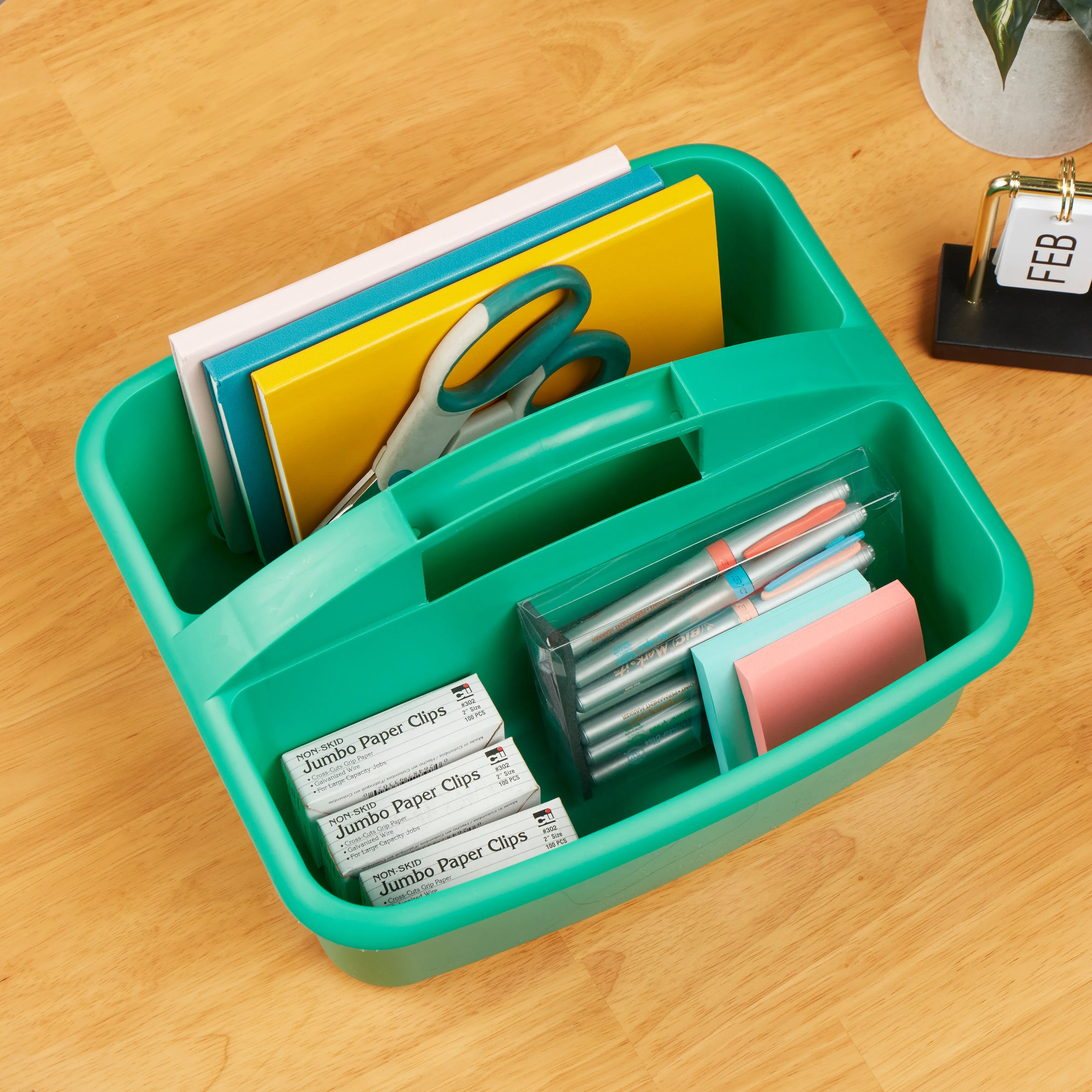 2-Compartment Storage Caddy, Large, Supply Organizer, 6-Pack