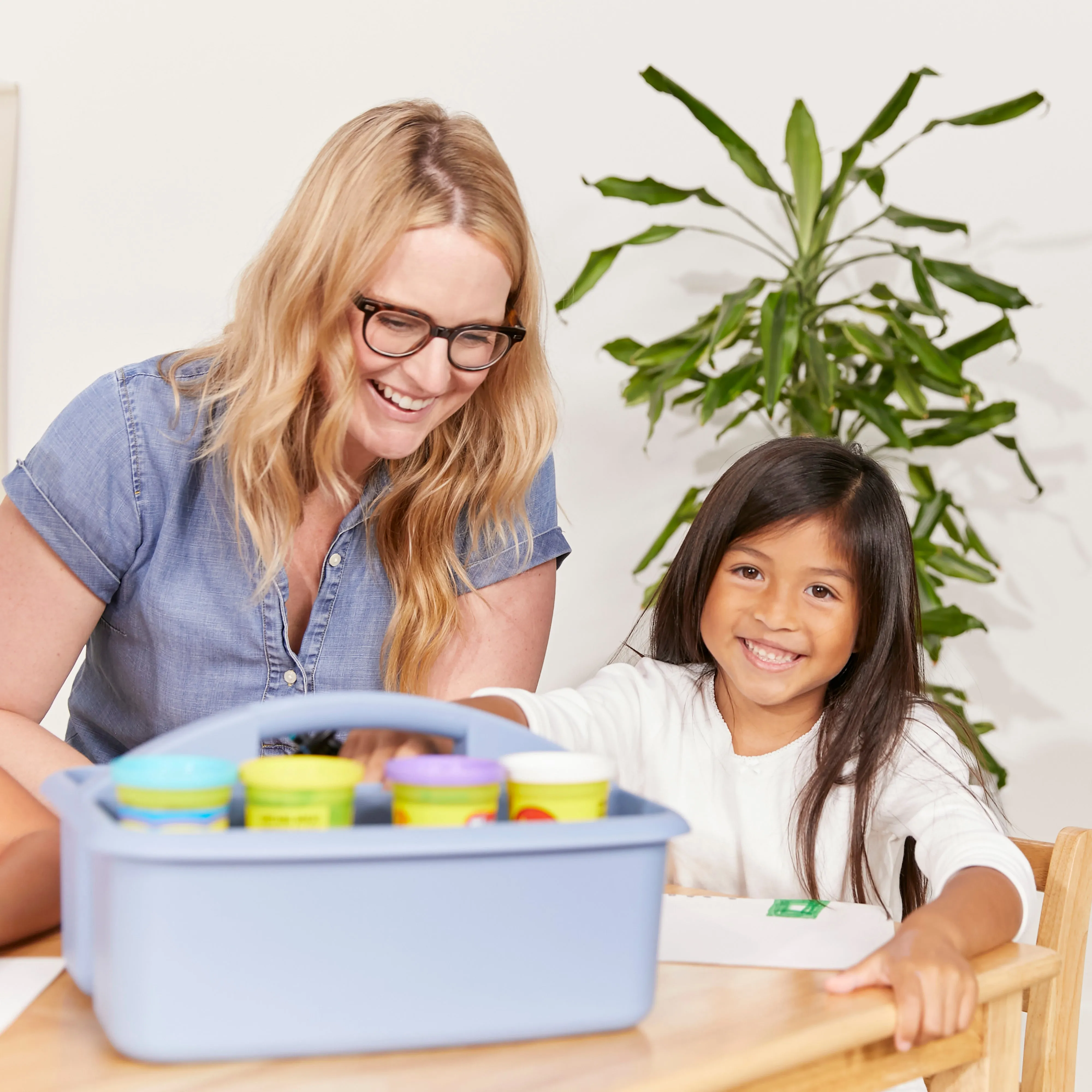 2-Compartment Storage Caddy, Large, Supply Organizer, 6-Pack