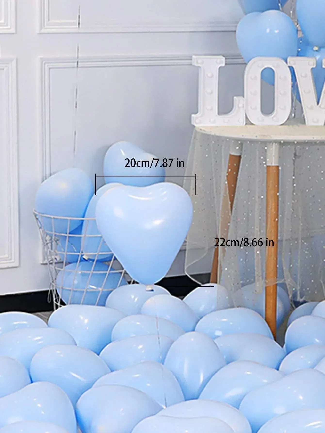20 Heart Shaped Balloons for Valentines Day Decor