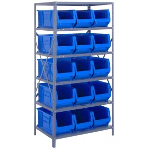 2475-953 | 24" x 36" x 75" Shelving Unit with 15 Bins