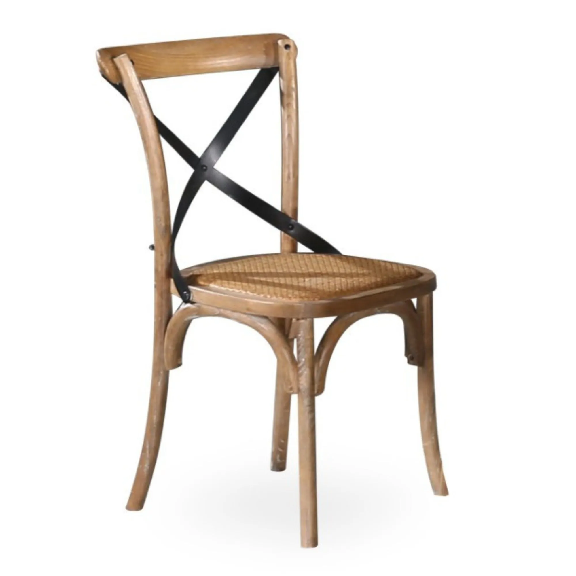 2pc Natural Refectory Style Dining Chairs, Birchwood, Woven Seat