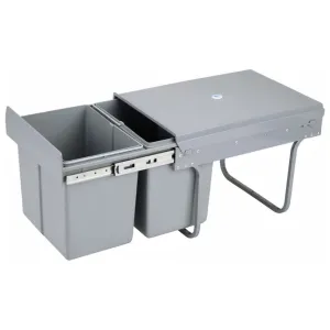 2x15L Twin Pull Out Bins - Space-Saving, Odor Control | Gominimo