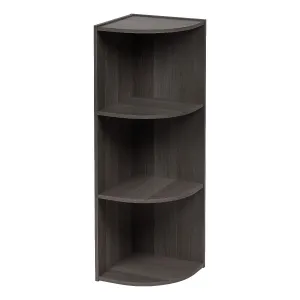 3-Tier Corner Curved Shelf Organizer, Gray