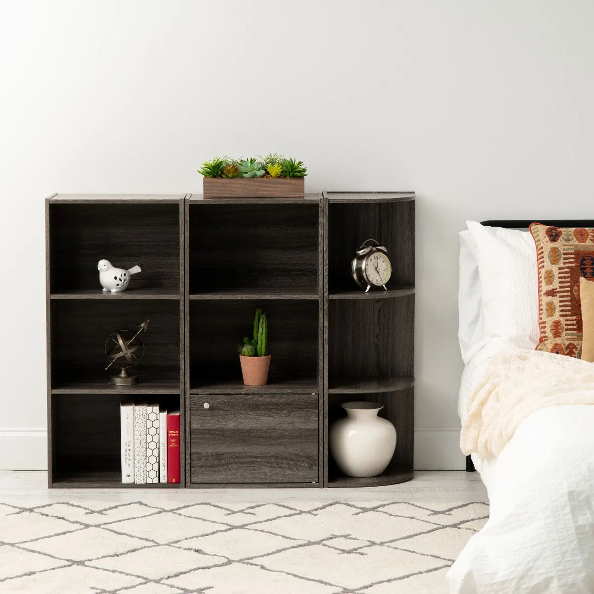 3-Tier Corner Curved Shelf Organizer, Gray