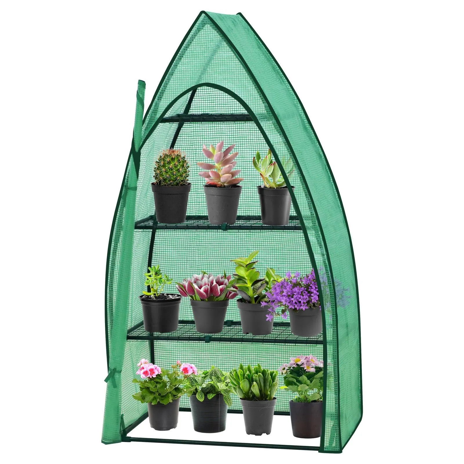 35.4x17.7x63.0 3-Tier Mini Greenhouse with Shelves