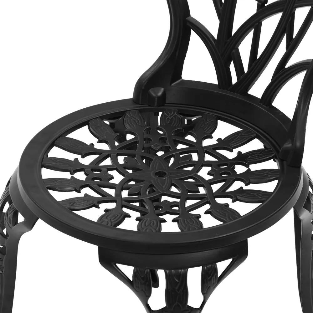 3PCS Outdoor Black Garden Setting
