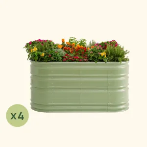 4-Pack 32" Tall 6 In 1 Medium Novel Modular Metal Raised Garden Bed Kit