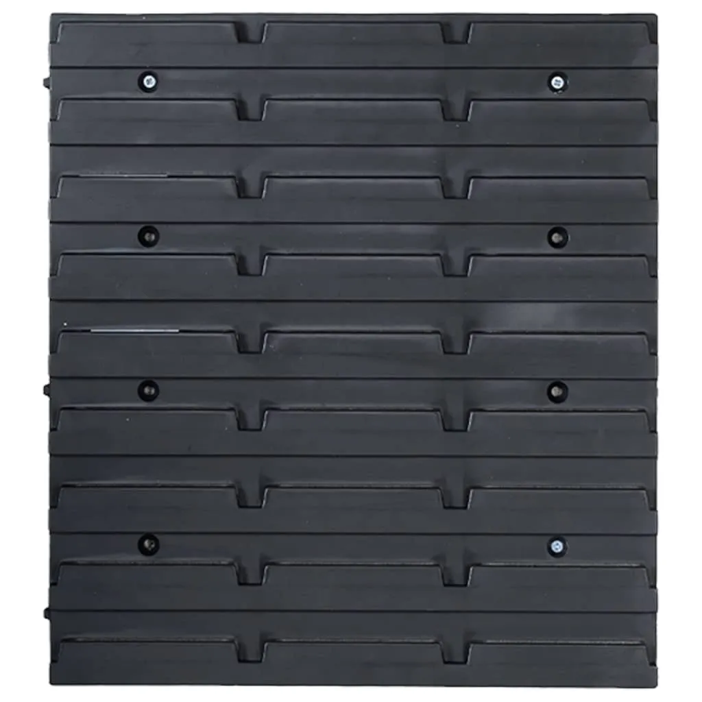 48 Piece Storage Bin Kit with Wall Panels Blue and Black