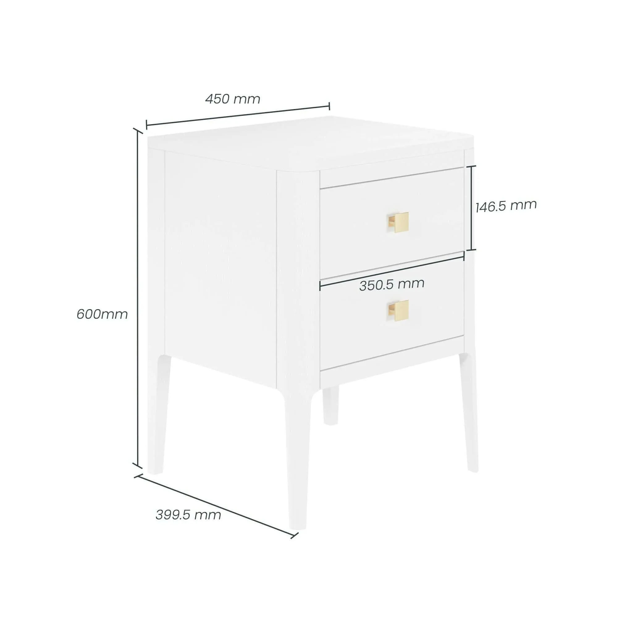 Abberley Bedside - White