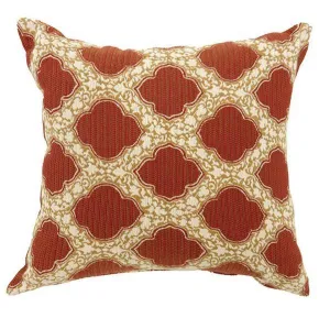 Accent Pillow With Red Pattern, Set Of 2