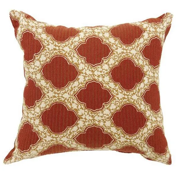 Accent Pillow With Red Pattern, Set Of 2