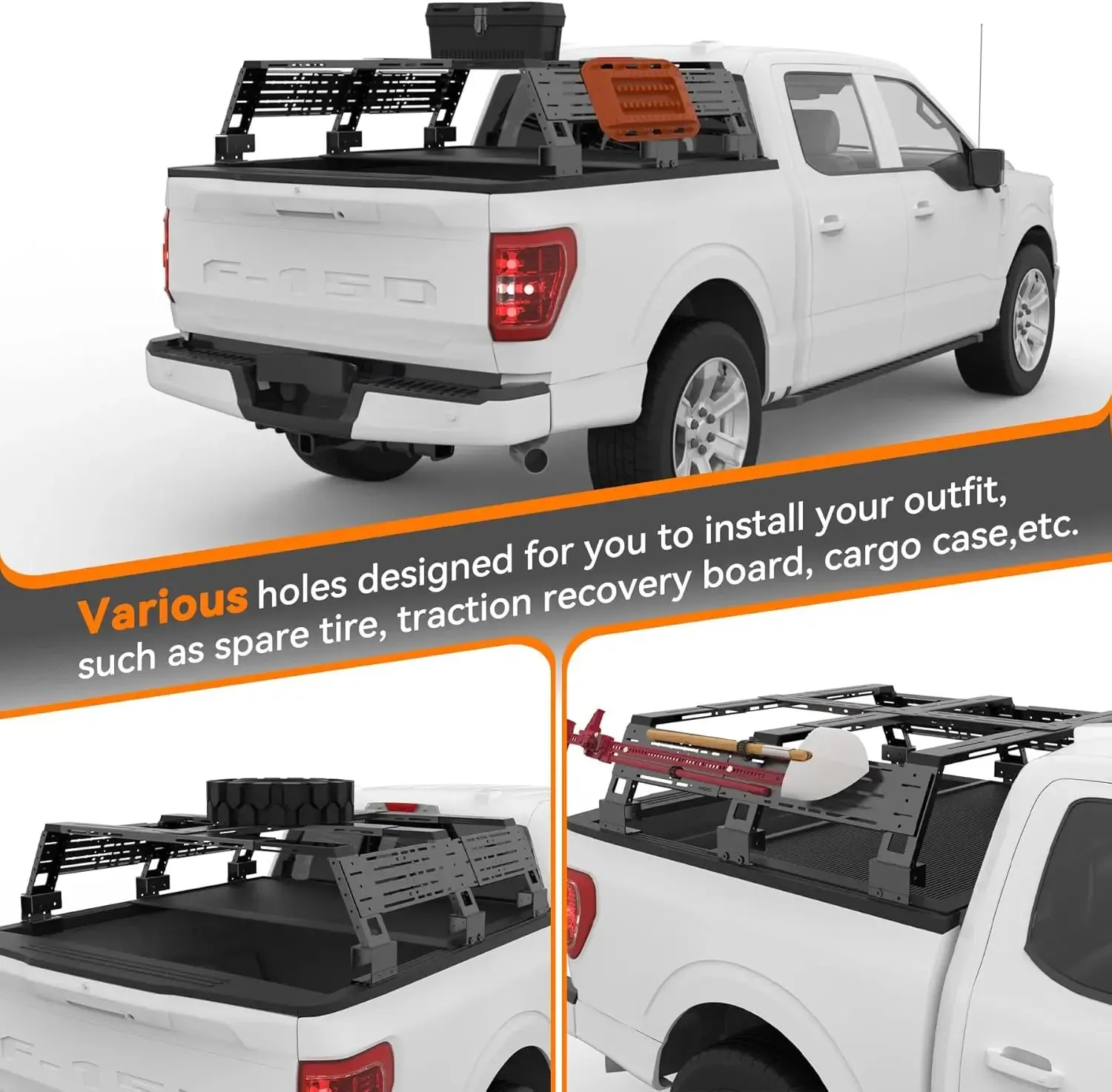 Adjustable Overland Truck Bed Rack for Full-Size Pickup