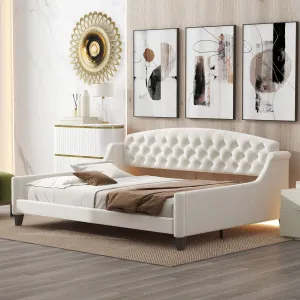 AF Luxury Tufted Button Full Size Daybed - Beige