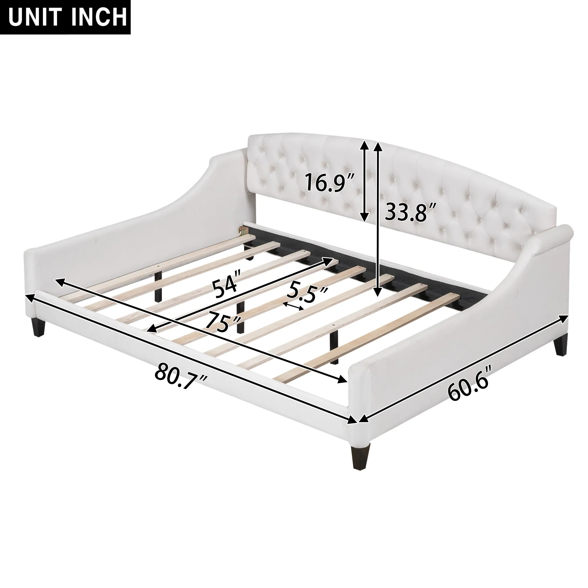 AF Luxury Tufted Button Full Size Daybed - Beige