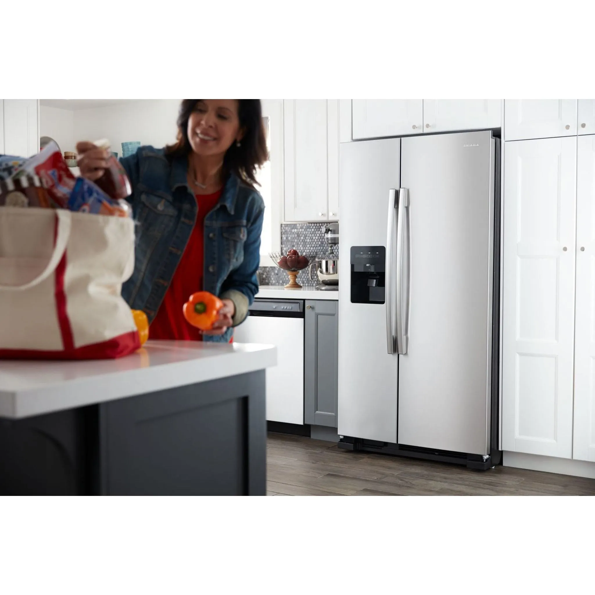 Amana 33" Side-by-Side Refrigerator with Dual Pad External Ice and Water Dispenser (ASI2175GRS)