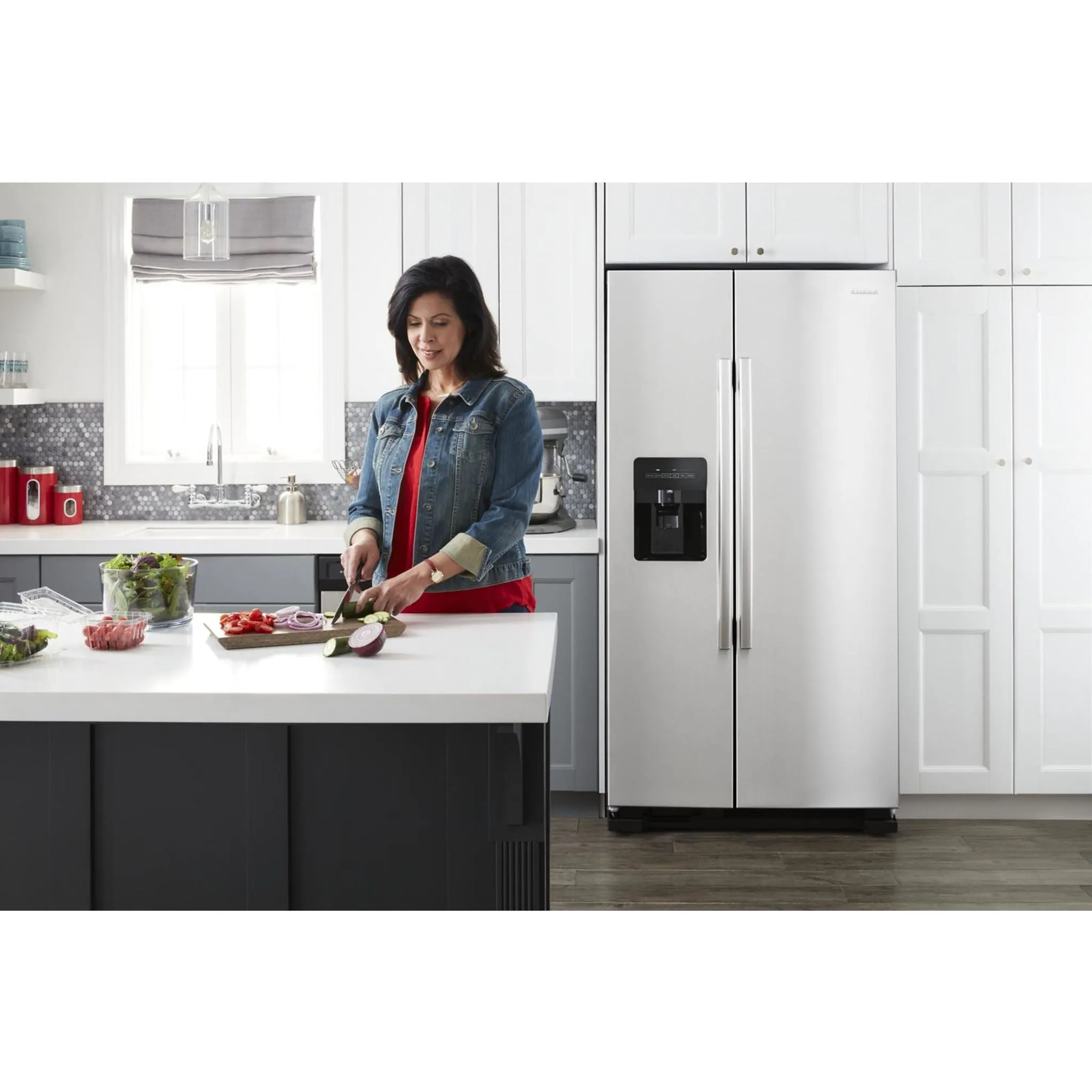 Amana 33" Side-by-Side Refrigerator with Dual Pad External Ice and Water Dispenser (ASI2175GRS)