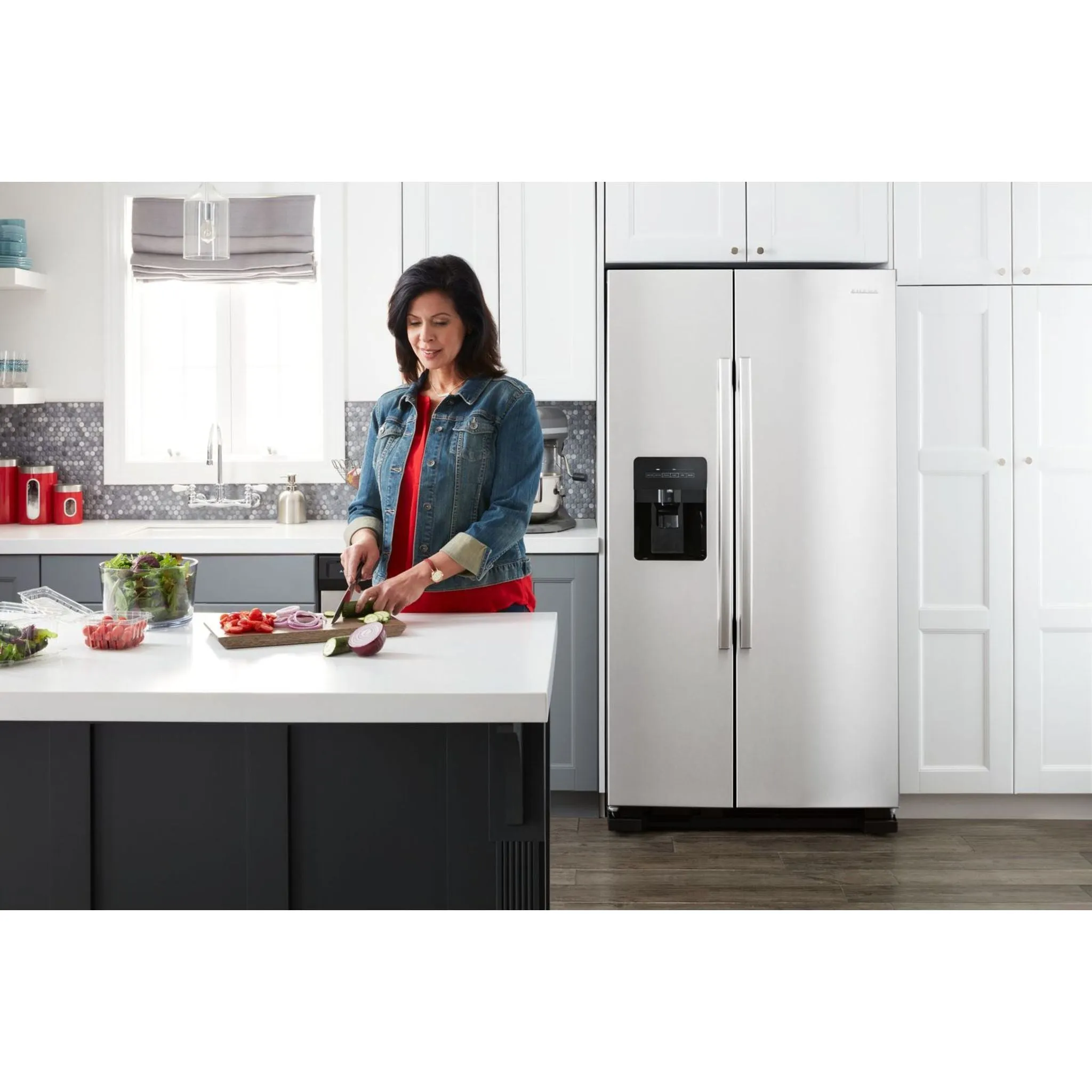 Amana 33" Side-by-Side Refrigerator with Dual Pad External Ice and Water Dispenser (ASI2175GRS)