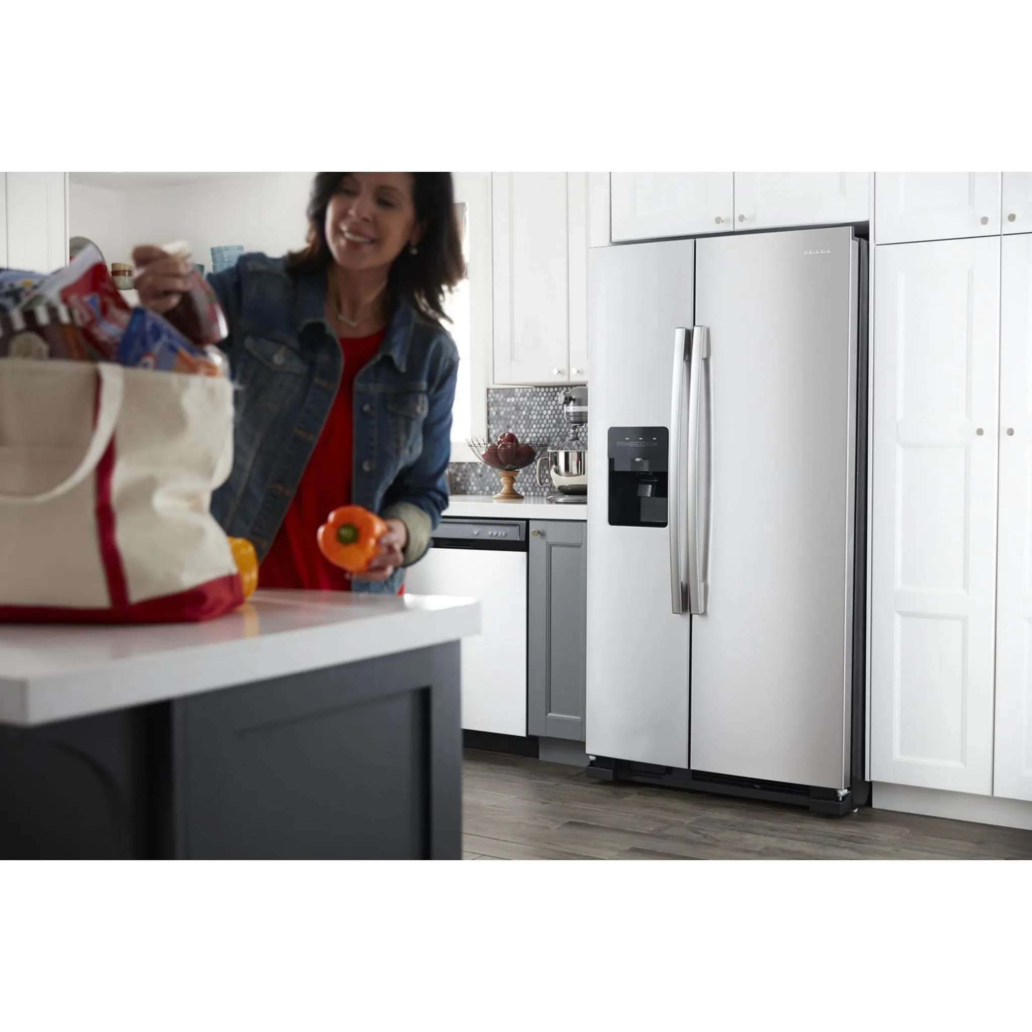 Amana 33" Side-by-Side Refrigerator with Dual Pad External Ice and Water Dispenser (ASI2175GRS)