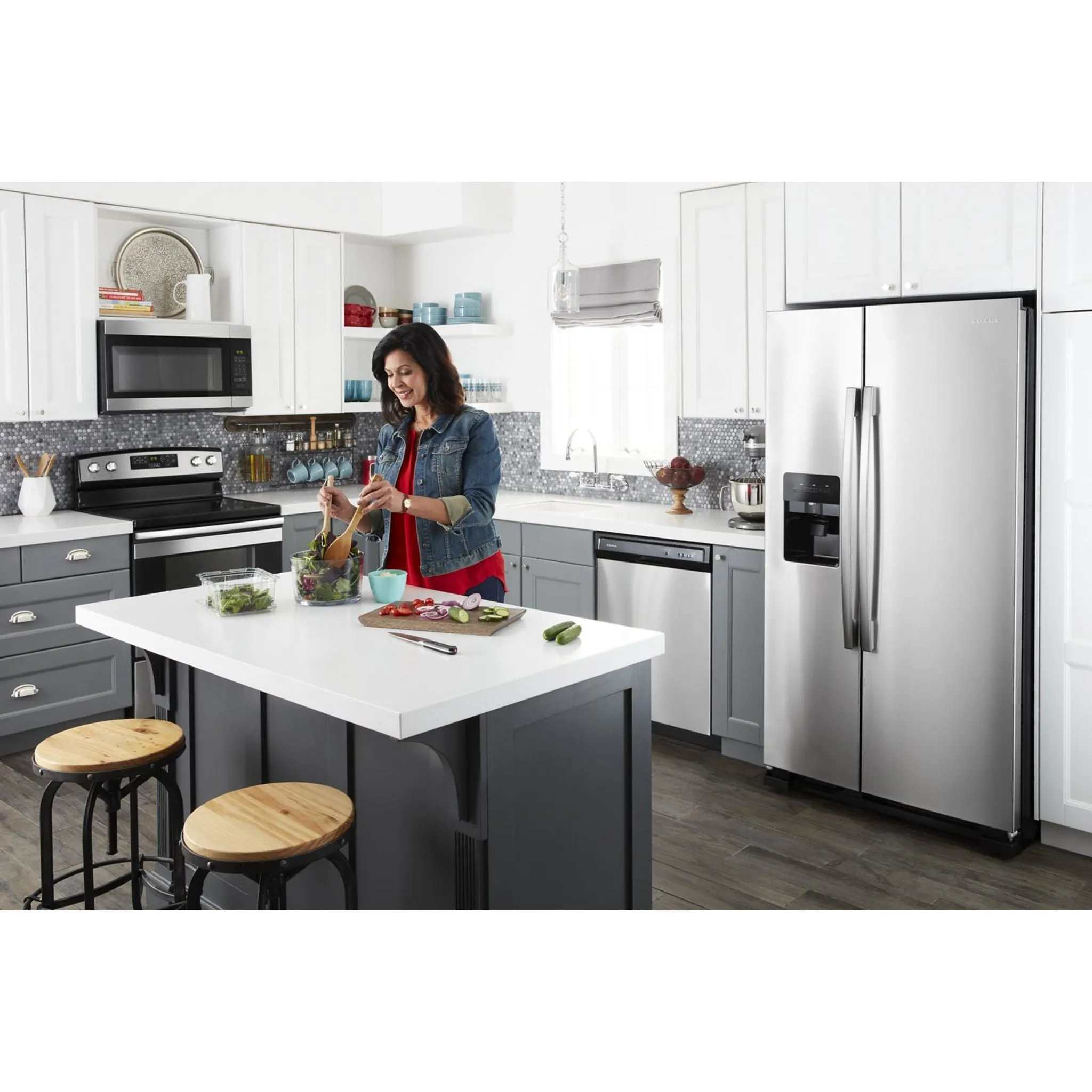 Amana 33" Side-by-Side Refrigerator with Dual Pad External Ice and Water Dispenser (ASI2175GRS)