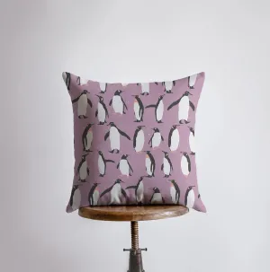 Arctic Penguin | Purple Pillow Cover | Home Décor | Throw Pillow | Snowflake Pillow | Christmas Pillow | Modern Home Decor | Unique Home Decor