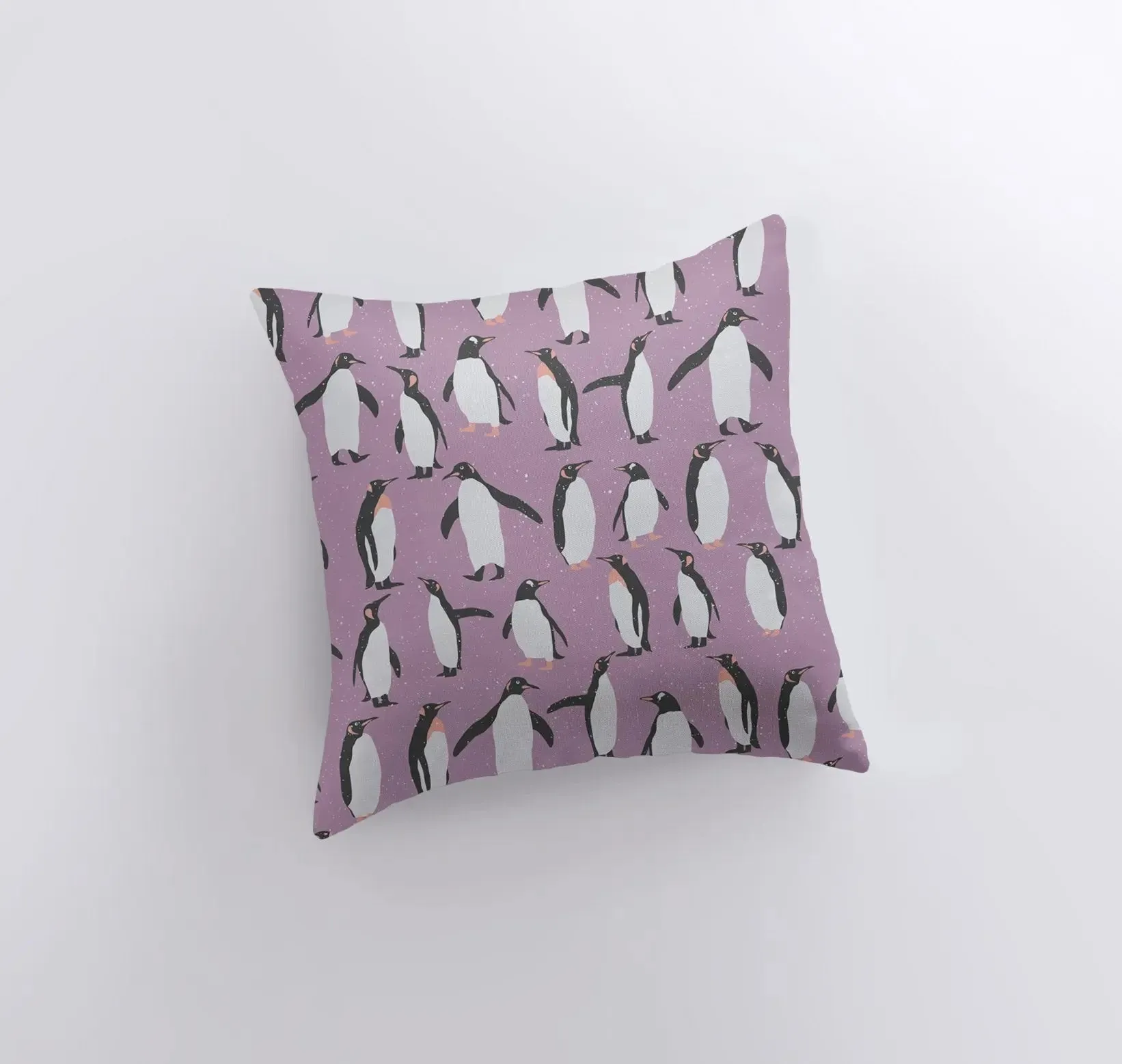 Arctic Penguin | Purple Pillow Cover | Home Décor | Throw Pillow | Snowflake Pillow | Christmas Pillow | Modern Home Decor | Unique Home Decor