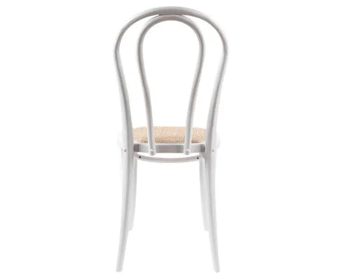 Azalea Arched Back Dining Chair 8 Set Solid Elm Timber Wood Rattan Seat - White