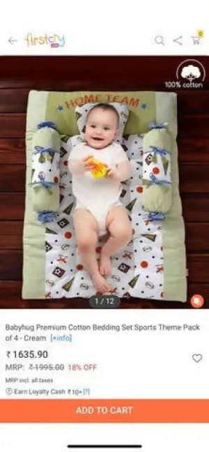 BABYHUG Bedding Set With Pillows