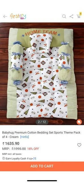 BABYHUG Bedding Set With Pillows