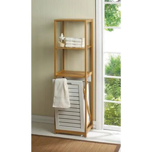 Bamboo Hamper Storage Shelves