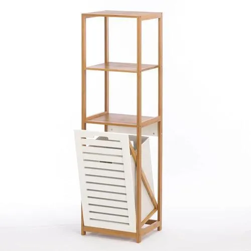 Bamboo Hamper Storage Shelves