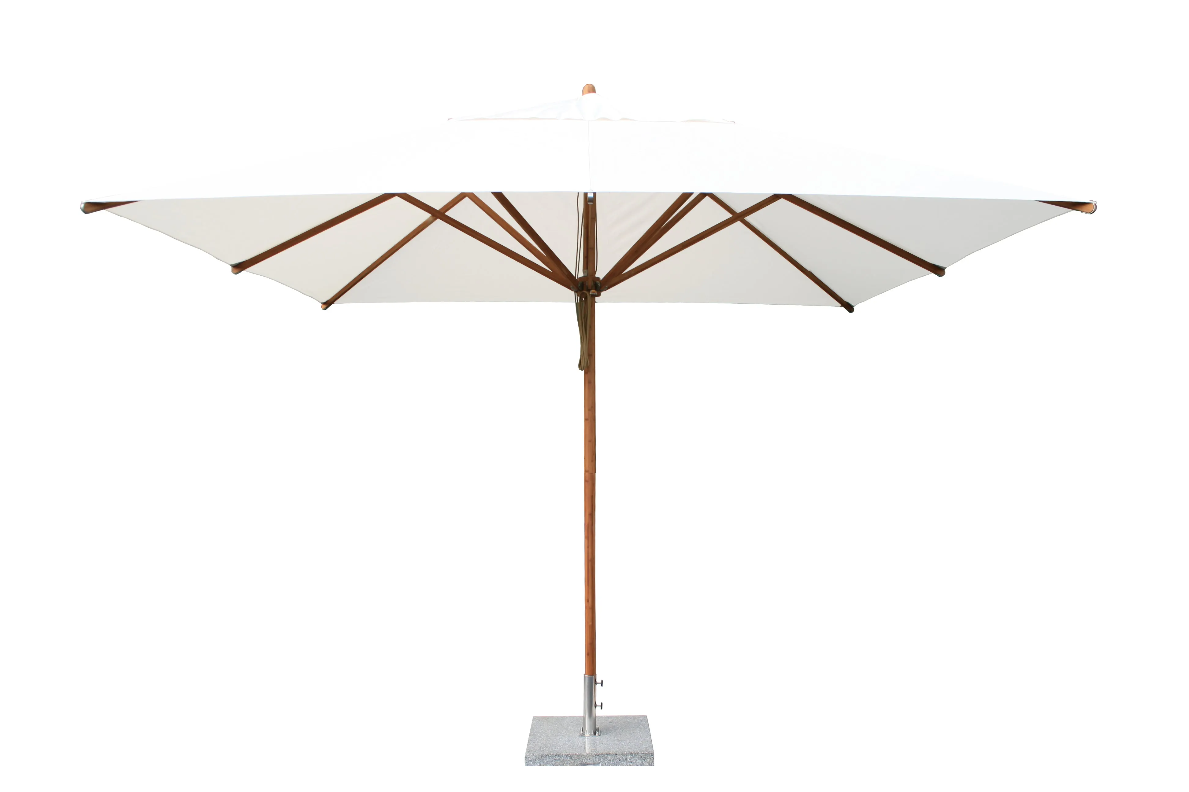 Bambrella 11' x 11' Square Levante Bamboo Pulley Lift No Tilt Umbrella