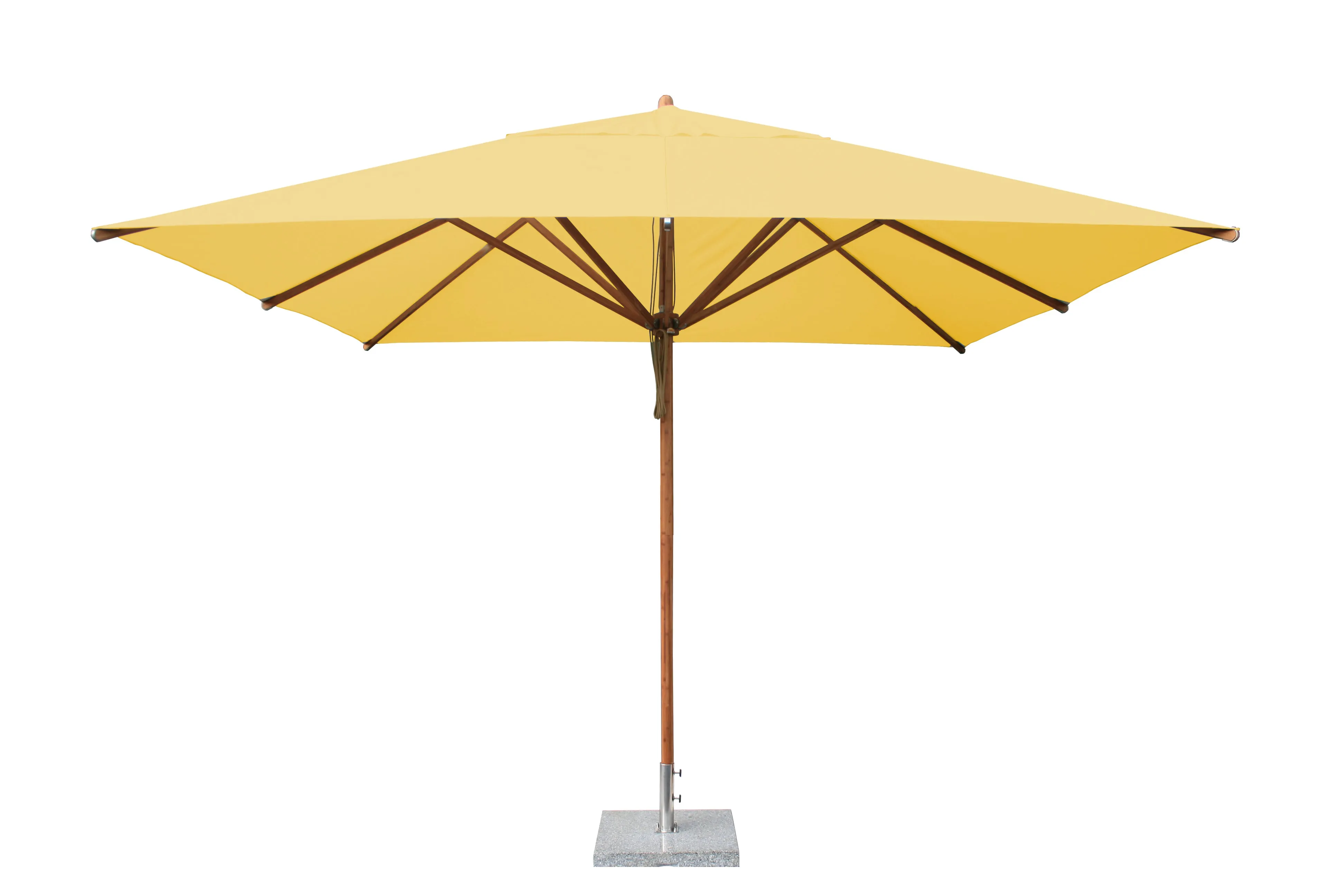 Bambrella 11' x 11' Square Levante Bamboo Pulley Lift No Tilt Umbrella