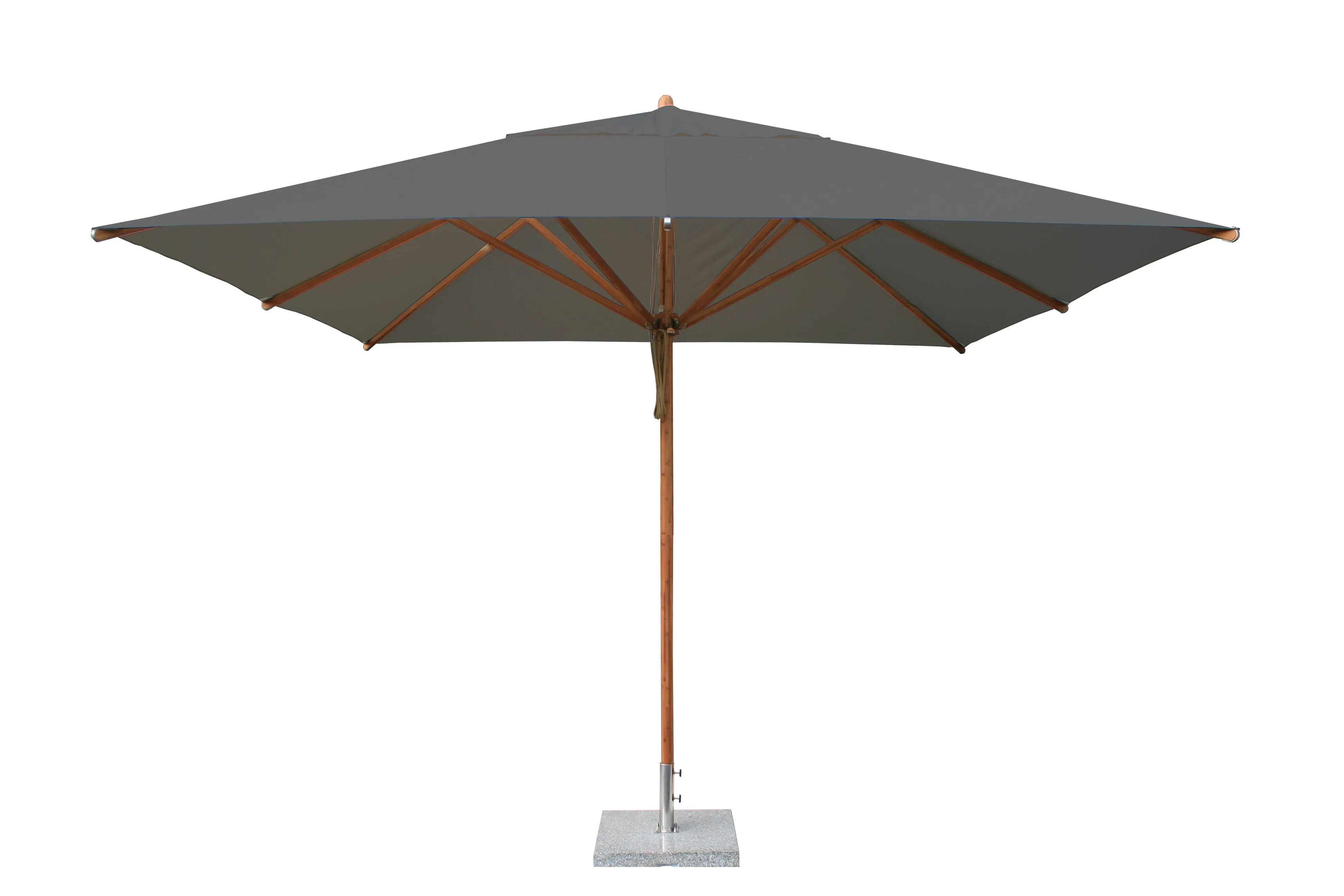 Bambrella 11' x 11' Square Levante Bamboo Pulley Lift No Tilt Umbrella