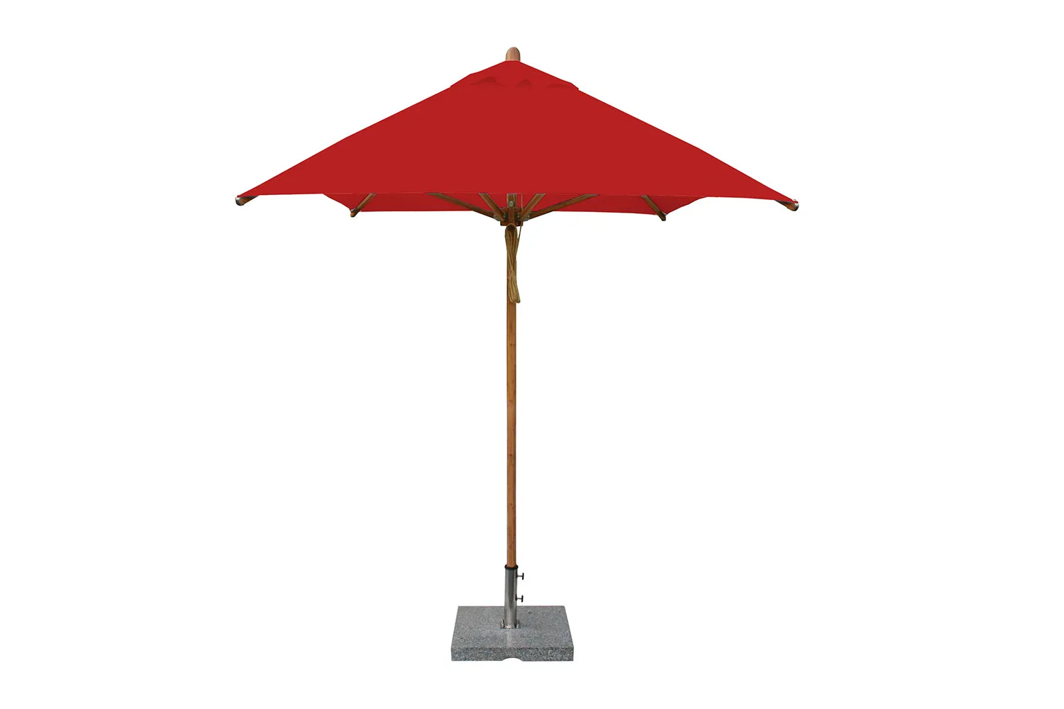Bambrella 6.5' x 10' Rectangular Levante Bamboo Pulley Lift No Tilt Umbrella