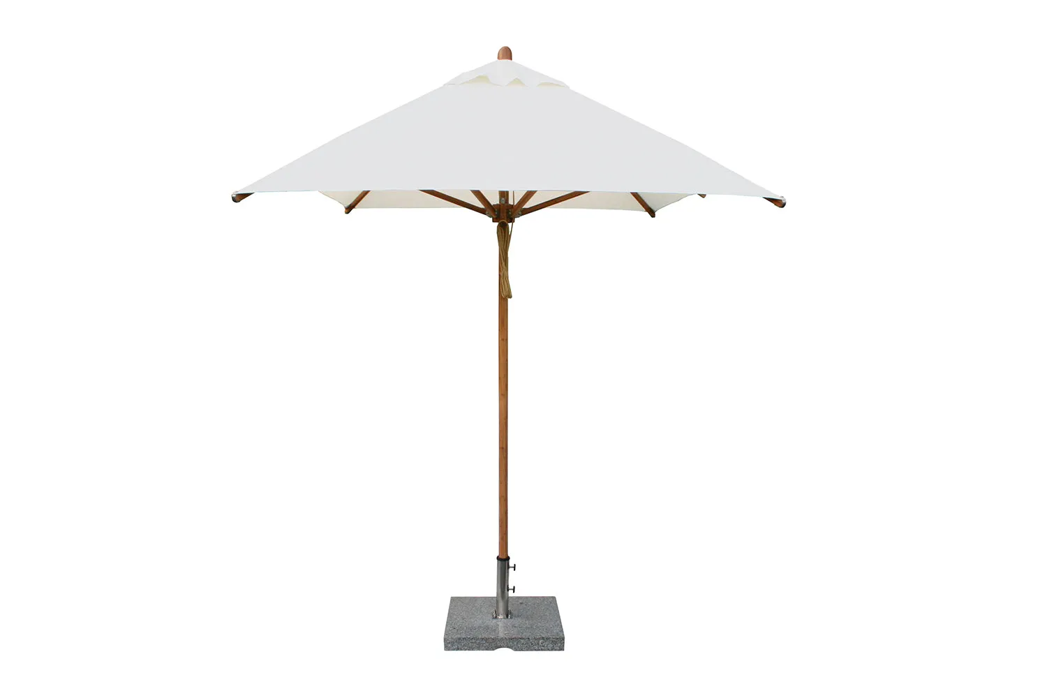 Bambrella 6.5' x 10' Rectangular Levante Bamboo Pulley Lift No Tilt Umbrella