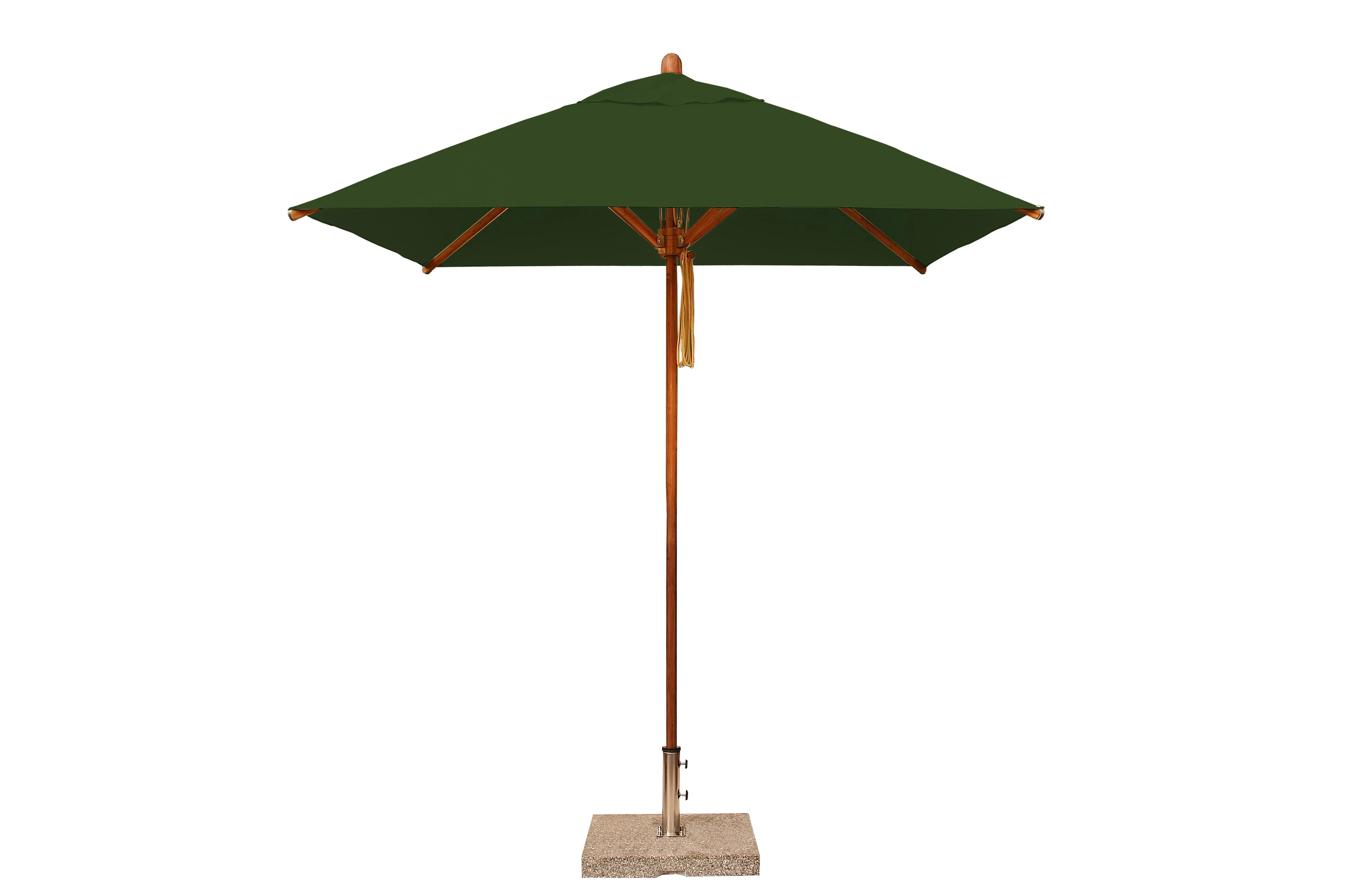 Bambrella 7' x 7' Square Levante Bamboo Pulley Lift No Tilt Umbrella