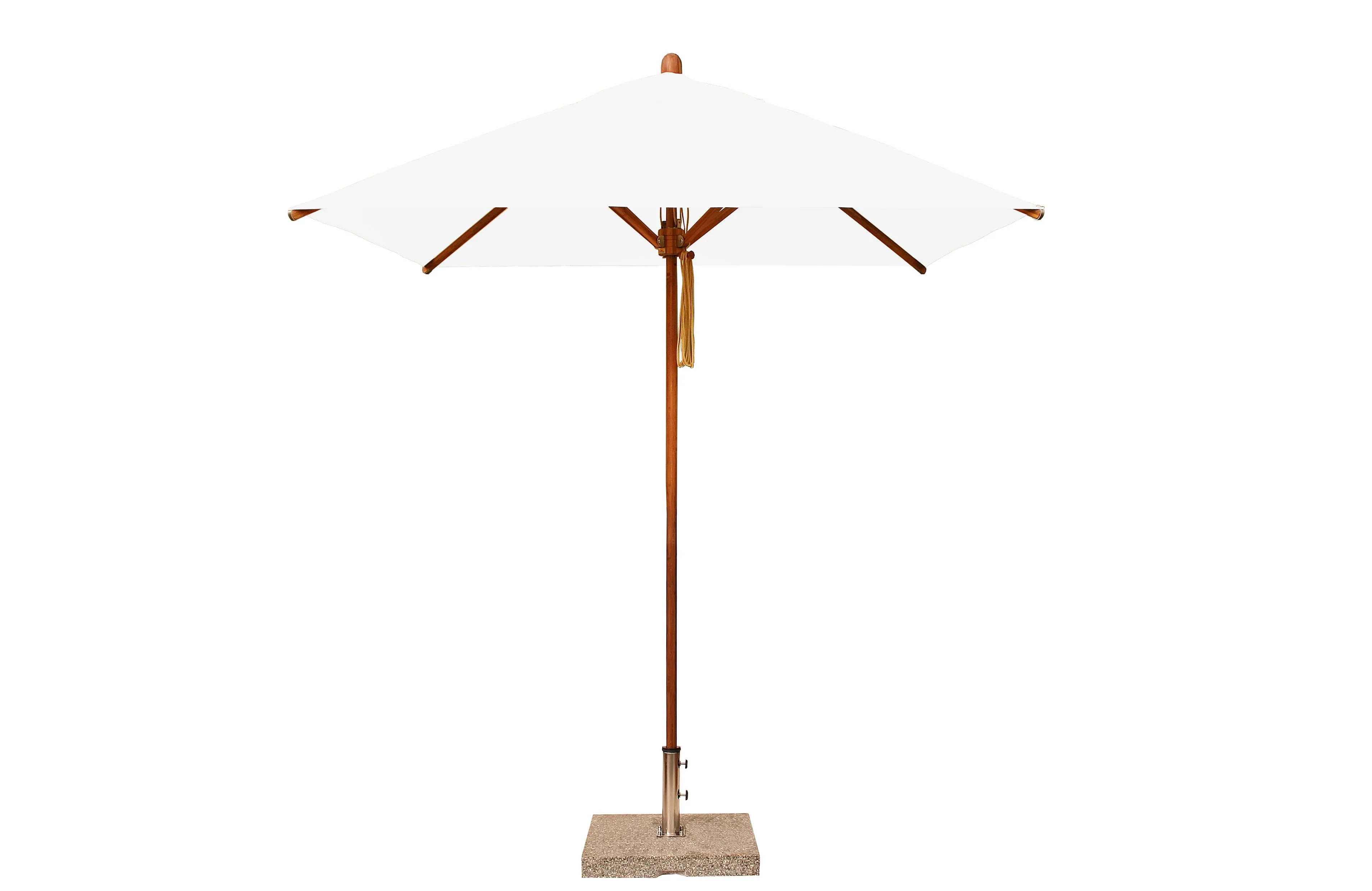 Bambrella 7' x 7' Square Levante Bamboo Pulley Lift No Tilt Umbrella