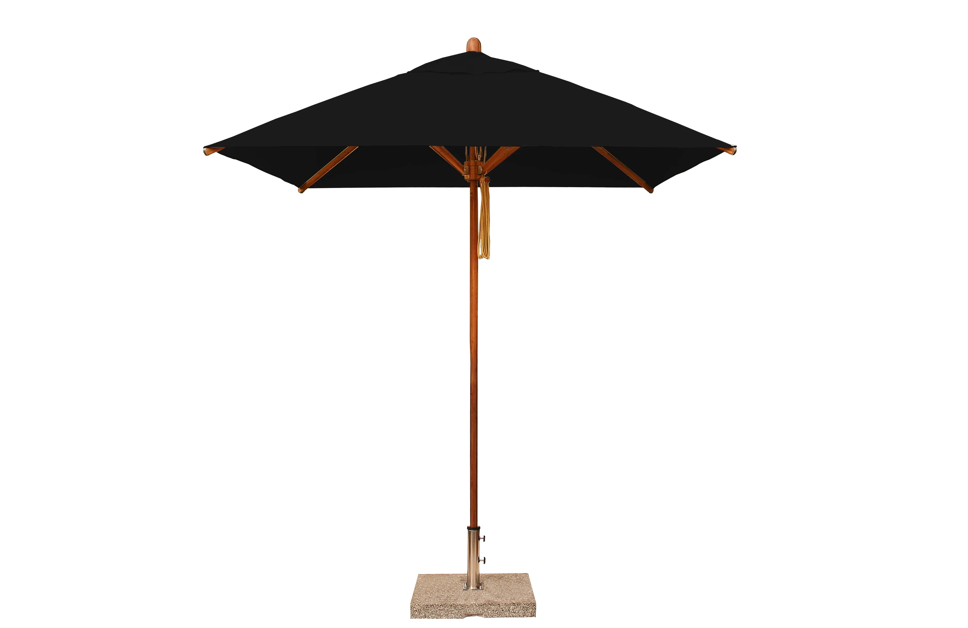 Bambrella 7' x 7' Square Levante Bamboo Pulley Lift No Tilt Umbrella