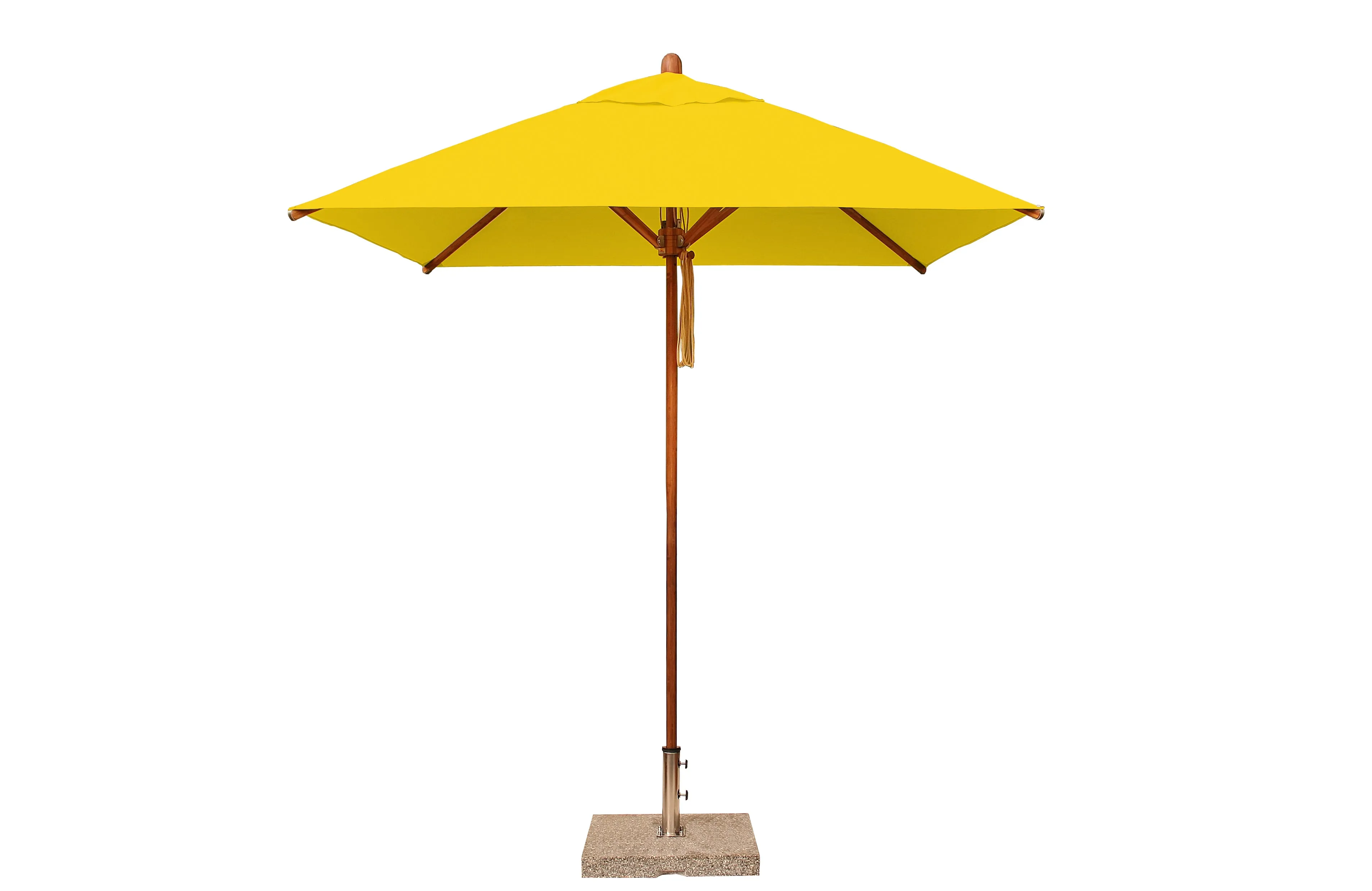 Bambrella 7' x 7' Square Levante Bamboo Pulley Lift No Tilt Umbrella