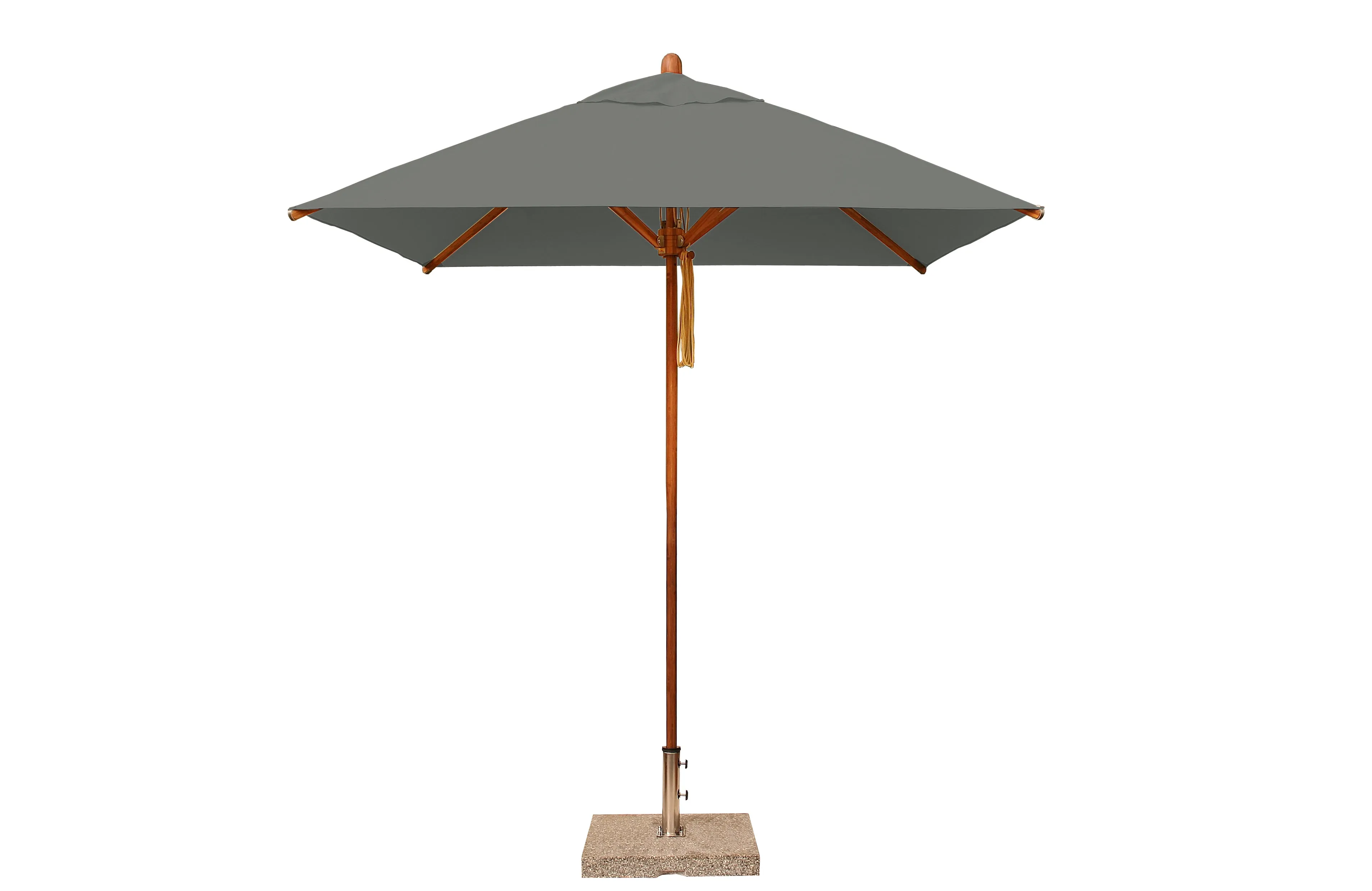 Bambrella 7' x 7' Square Levante Bamboo Pulley Lift No Tilt Umbrella