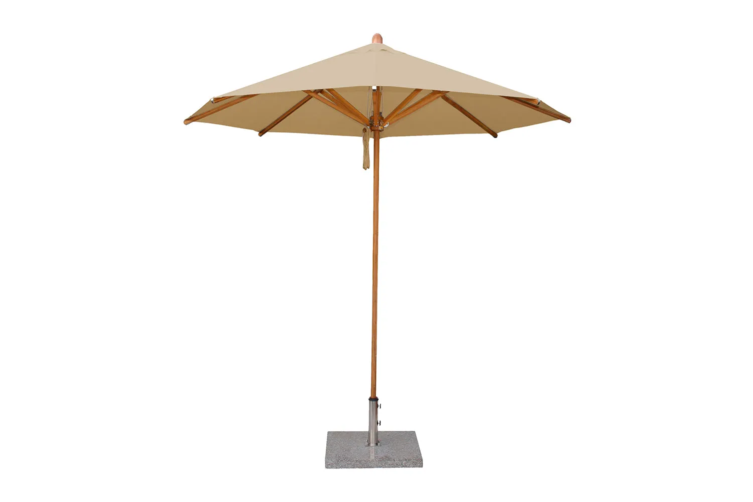Bambrella 8.5' Round Levante Bamboo Pulley Lift No Tilt Umbrella