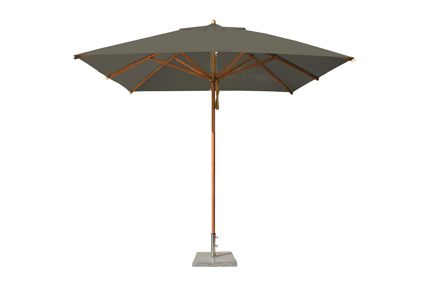Bambrella 8.5' x 8.5' Square Levante Bamboo Pulley Lift No Tilt Umbrella